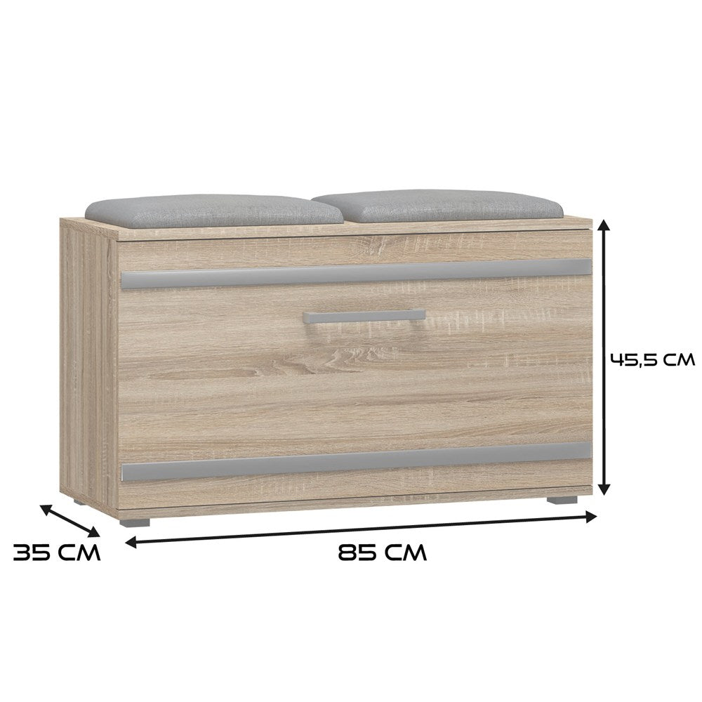 Scarpiera Aura 85 cm con Seduta – Rovere Sonoma